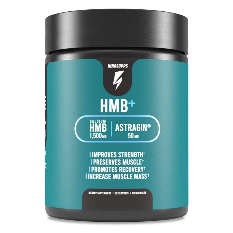 InnoSupps HMB+ | 1500mg HMB (Beta-Hydroxy Methylbutyrate) &amp; 50mg Astragin | Enhanced Absorption, Preserves Muscle, Promotes Recovery, Increase Lean Muscle Mass | Gluten Free - 120 Veggie Capsules