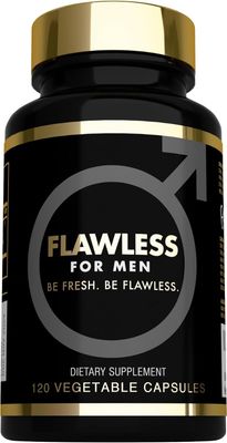 FLAWLESS FOR MEN USA'S Most Fiber Rich Supplement 120 Capsules Mega Dose 3000mg Blend Psyllium Husk, Aloe Vera, Chia Seed & Flaxseed Powder Gut Health, Cleanliness, Constipation
