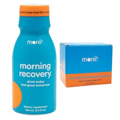 Morning Recovery Electrolyte, Milk Thistle Drink Proprietary Formulation to Hydrate While Drinking for Morning Recovery, Highly Soluble Liquid DHM, Orange Mango, Pack of 6