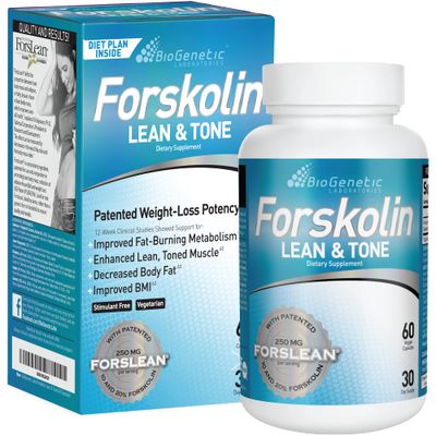BioGenetic Labs Forskolin Lean &amp; Tone - Weight Loss Pills - Body Toning Formula Fat Burner and Maintenance of Muscle Mass for Men and Women Appetite Suppressant - 60 Capsules - Vegetarian