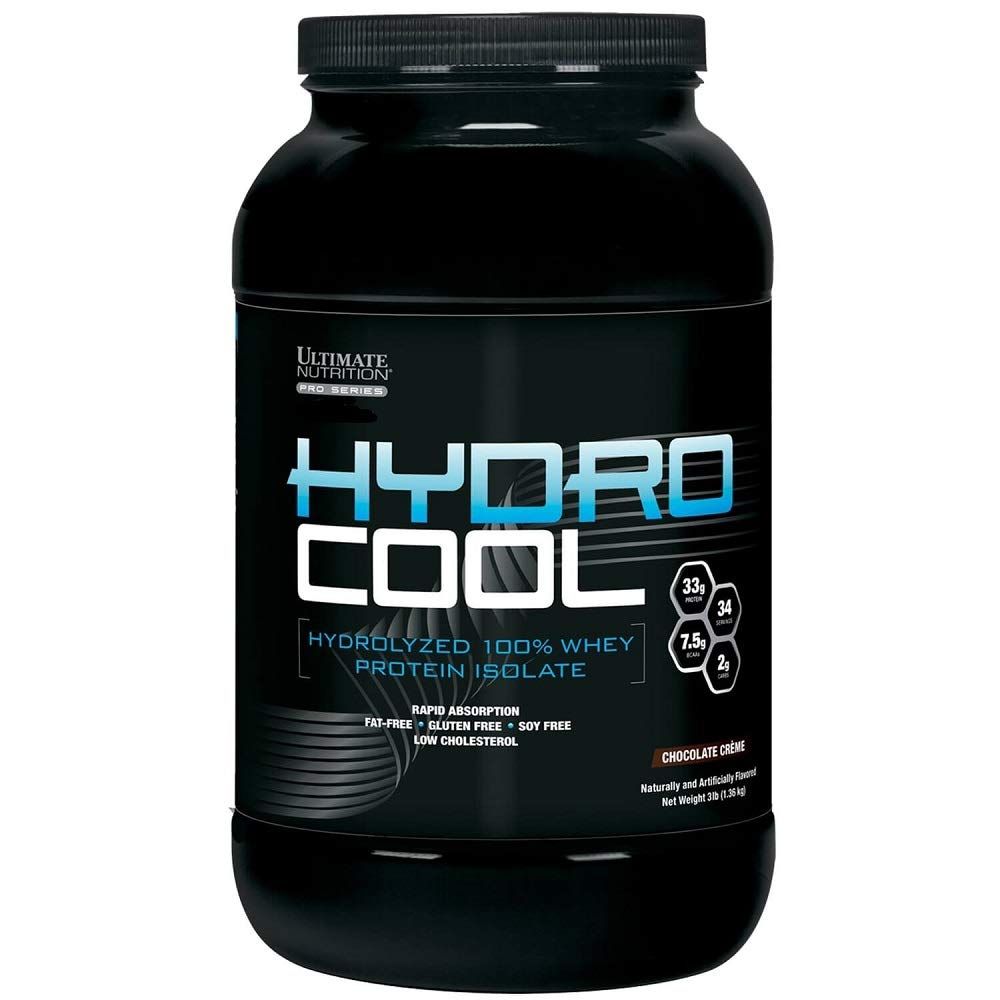 Ultimate Nutrition HydroCool Hydrolyzed Whey Protein Isolate Powder with No Bloating - Fat and Gluten Free, Rapid Absorption, 33 Grams of Protein, Vanilla, 3 Pounds