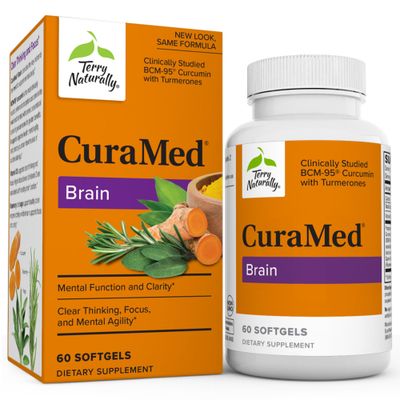 Terry Naturally CuraMed Brain - 60 Softgels - with BCM-95 Curcumin, Vitamin D3, Rosemary &amp; Sage - Non-GMO, Gluten Free - 30 Servings