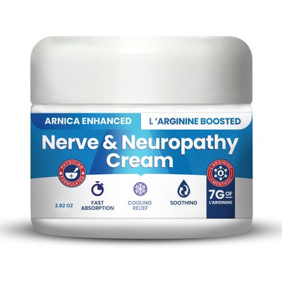 Neuropathy Cream Arnica Enhanced and LArginine Boosted Formula - Maximum Strength Relief for Foot, Hands, Legs, Toes Includes 7grams of LArginine; Vitamin B6, MSM, Arnica, Aloe -2.82oz
