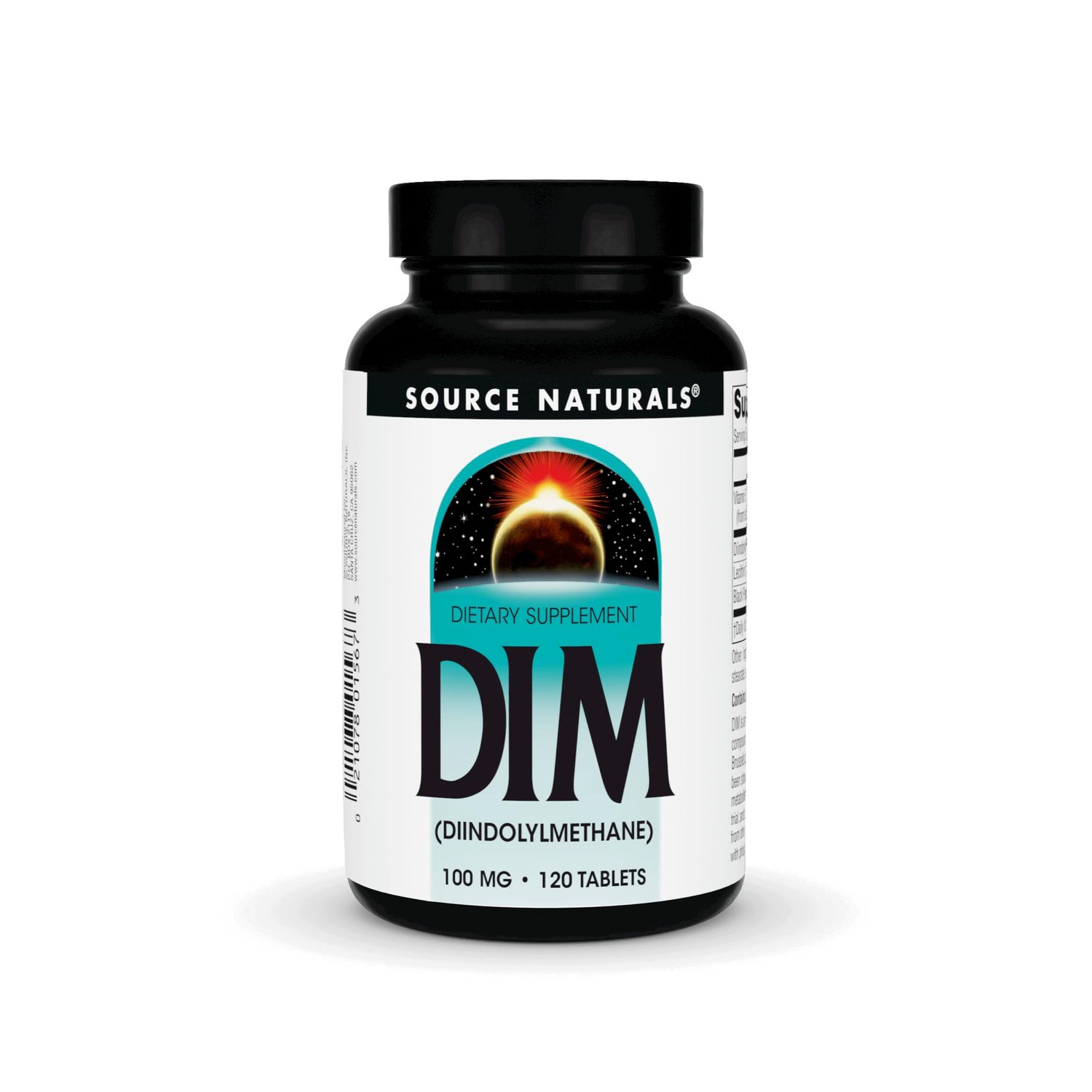 Source Naturals DIM, Diindolylmethane 100mg with BioPerine, Vitamin E &amp; More - 120 Tablets