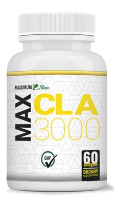 Maximum Slim MAX CLA 3000, High Potency, Natural Weight Loss Exercise Enhancement, Increase Lean Muscle Mass, Non-Stimulating, Non-GMO 95% Pure CLA, 90 Count