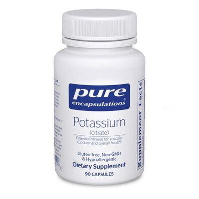 Pure Encapsulations Potassium (Citrate) - Essential Electrolyte Supplement to Support Nerve &amp; Muscle Function, Adrenals, Hormones, Heart Health &amp; Energy* - Potassium Citrate Capsule - 90 Capsules