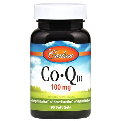 Carlson - Co-Q10, 100 mg, Energy Production &amp; Heart Function, 90 Softgels