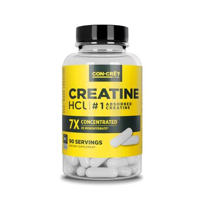 CON-CRET Creatine HCl Capsules | Muscle, Cognitive, Cellular Energy Support | No Bloating or Cramps | USA Made &amp; NSF Certified | Creatine Pills (90 ct)