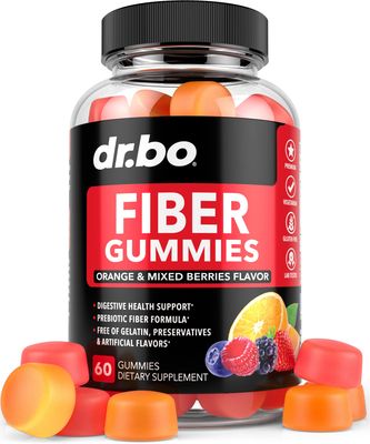 Fiber Gummies for Adults &amp; Kids - Tasty Gummy Prebiotic Fiber Supplement for Max Digestive Gut Health Supplements for Women &amp; Men - Daily Cleanse High Chicory Root Inulin Prebiotics - 60 Fiber Gummies