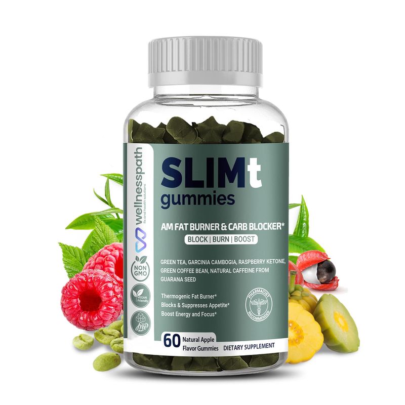 SLIMt Weight Loss &amp; Appetite Control Gummies, Thermogenic Metabolism Booster, Helps with Weight Loss for Women &amp; Men, Natural Energy Booster, 60 Counts - Wellnesspath Rx and Health Solutions