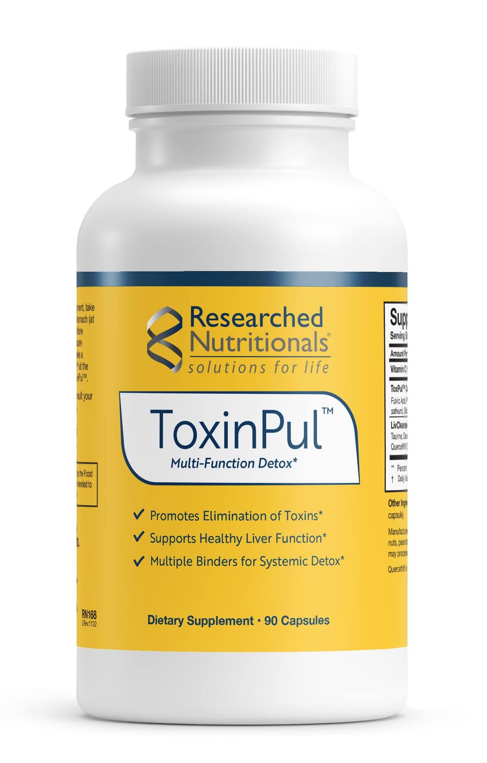 Researched Nutritionals ToxinPul Binder &amp; Detox Cleanse Support - Humic Acid, Fulvic Acid, Cilantro, Dandelion Root &amp; Chlorella to Help Supports Healthy Toxin Removal (90 Capsules)