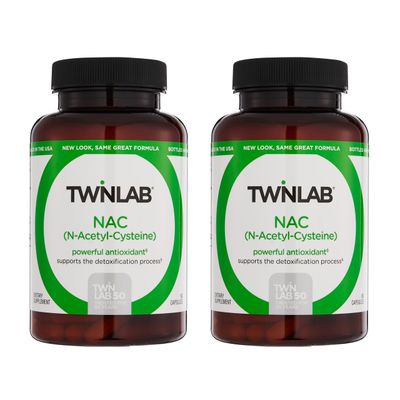 Twinlab N-Acetyl-Cysteine (Nac) - Antioxidant Supplements for Men and Women - 600 mg, 60 Capsules (Pack of 2)