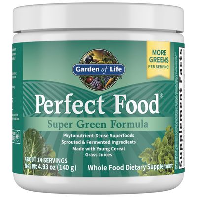 Garden of Life Perfect Food Super Green Formula - 14 Servings | 45 Superfoods, Greens, Fruit &amp; Veggie Juice Superfood Powder Supplement, Probiotics &amp; Organic Spirulina for Digestion &amp; Immune Health
