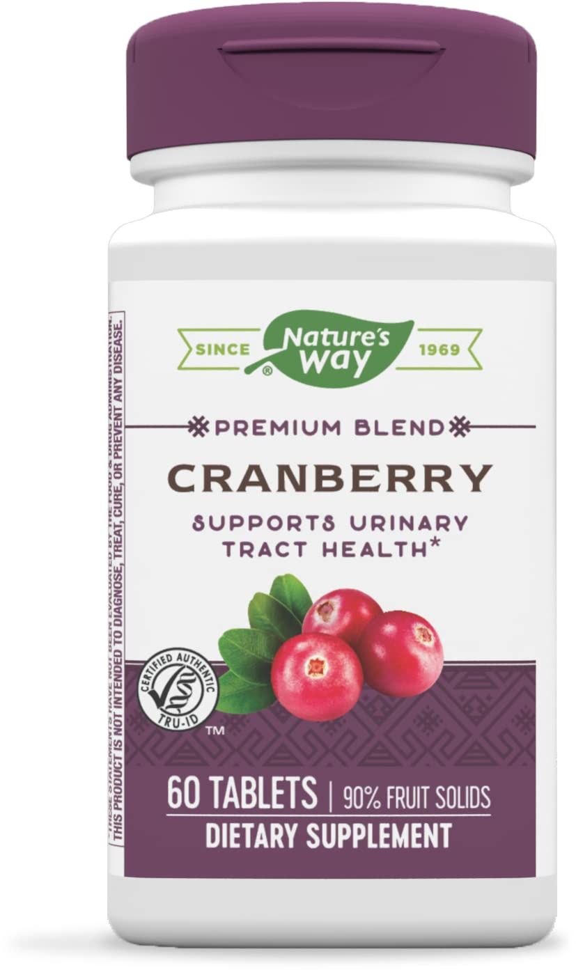 Nature&#39;s Way Premium Blend Cranberry, Urinary Tract Health Support* Supplement with Vitamin C, 60 Tablets