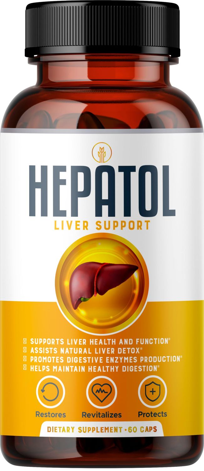 Hepatol - Liver Cleanse Detox - Herbal Liver Supplement with Turmeric; L-Cysteine Detox Support Liver Health; Healthy Digestion - Liver Support Detox Cleanse Supplements - 60 Ct (1)