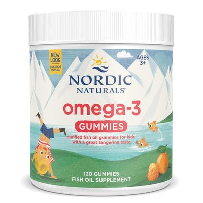 Nordic Naturals Nordic Omega-3 Gummies, Tangerine - 120 Gummies - 82 mg Total Omega-3s with EPA &amp; DHA - Non-GMO - 60 Servings