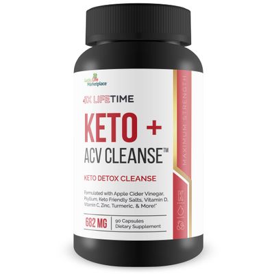 3X Lifetime Keto + ACV Cleanse - Keto Detox Cleanse for Full Body Cleansing - 90 Day Supply - Help Reduce Belly Bloat w/Psyllium Digestive Support - Promote Energy &amp; Focus - Keto Detox Cleanser