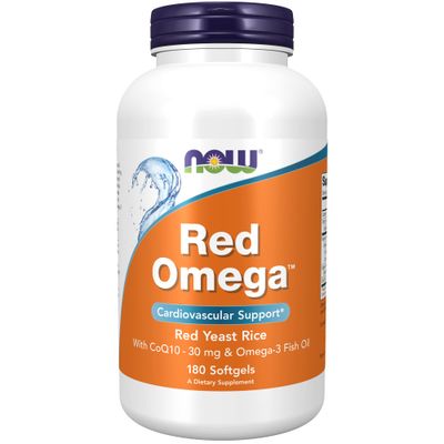 NOW Foods Supplements, Red Omega with CoQ10 30 mg and Omega-3 Fish Oil, Cardiovascular Support*, 180 Softgels