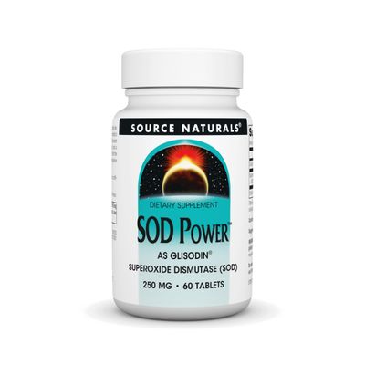Source Naturals SOD Power As Glisodin Superoxide Dismutase Nutricosmetic Supplement 250mg - 60 Tablets