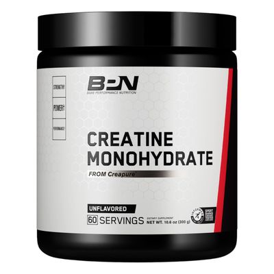 BARE PERFORMANCE NUTRITION, BPN Pure Creatine Monohydrate Powder by Creapure, 5g of Creatine per Serving, Supports Muscle Growth, Unflavored Creatine Powder, 60 Servings