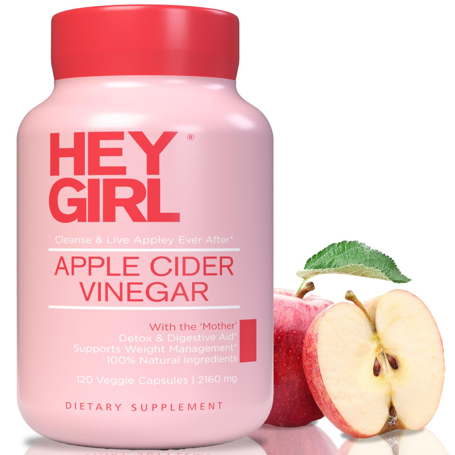 Apple Cider Vinegar Capsules with The Mother - 2160mg Apple Cider Vinegar Pills with Cayenne Pepper - 120 Vegan ACV Capsules with Mother for Detox Cleanse, Keto, Digestion &amp; Bloating