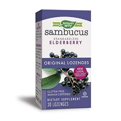 Nature&#39;s Way Sambucus Elderberry with Vitamin C Lozenges, Immune Support*, 30 Count