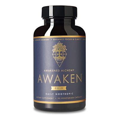 Awakened Alchemy Awaken Gold Premium Nootropic Supplement | Advanced Brain Nutrition | Improve Memory &amp; Learning | Enhance Focus &amp; Clarity | Intensify Drive | 11 Premium Ingredients | 45 Servings