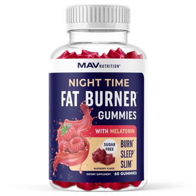 Night Time Fat Burner Gummies with Zero Sugar for Sleep &amp; Weight Loss Support | Hunger Suppressant &amp; Metabolism Booster, Shred Belly Fat While You Sleep | Diet Supplement for Women &amp; Men | 60 Ct.