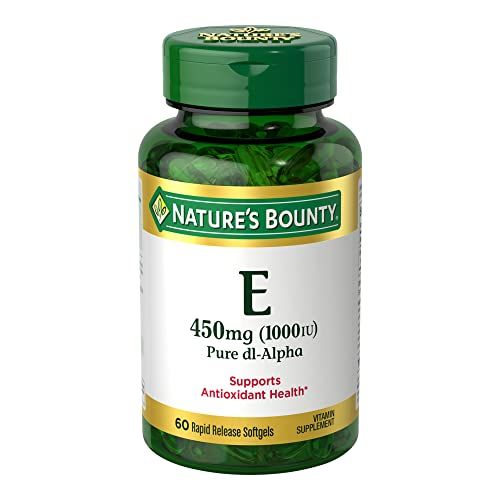 Nature&#39;s Bounty Vitamin E 1000 IU Softgels, Supports Antioxidant Health &amp; Immune System, 1 Pack, 60 Softgels