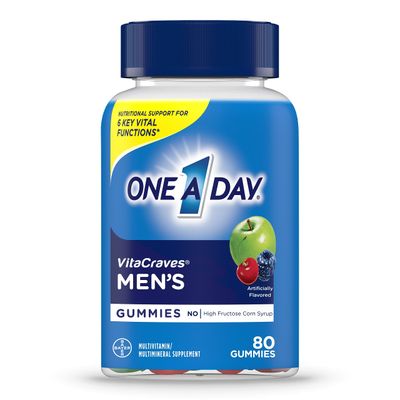One A Day Mens Multivitamin Gummies, Multivitamin for Men with Vitamin A, C, D, E, Calcium & More To Support Healthy Muscle Function, Gummies, 80 Count