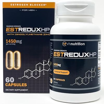 VH Nutrition ESTREDUX HP Estrogen Blocker for Men* | 1450mg of Maximum Strength Hormone Support W/DIM, Tongkat Ali, Ashwagandha | 60 Capsules