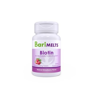BariMelts Biotin 5000mcg - 90 Fast-Dissolving Tablets (3-Month Supply) - Sugar-Free Bariatric Vitamins for Women, Natural Strawberry Flavor