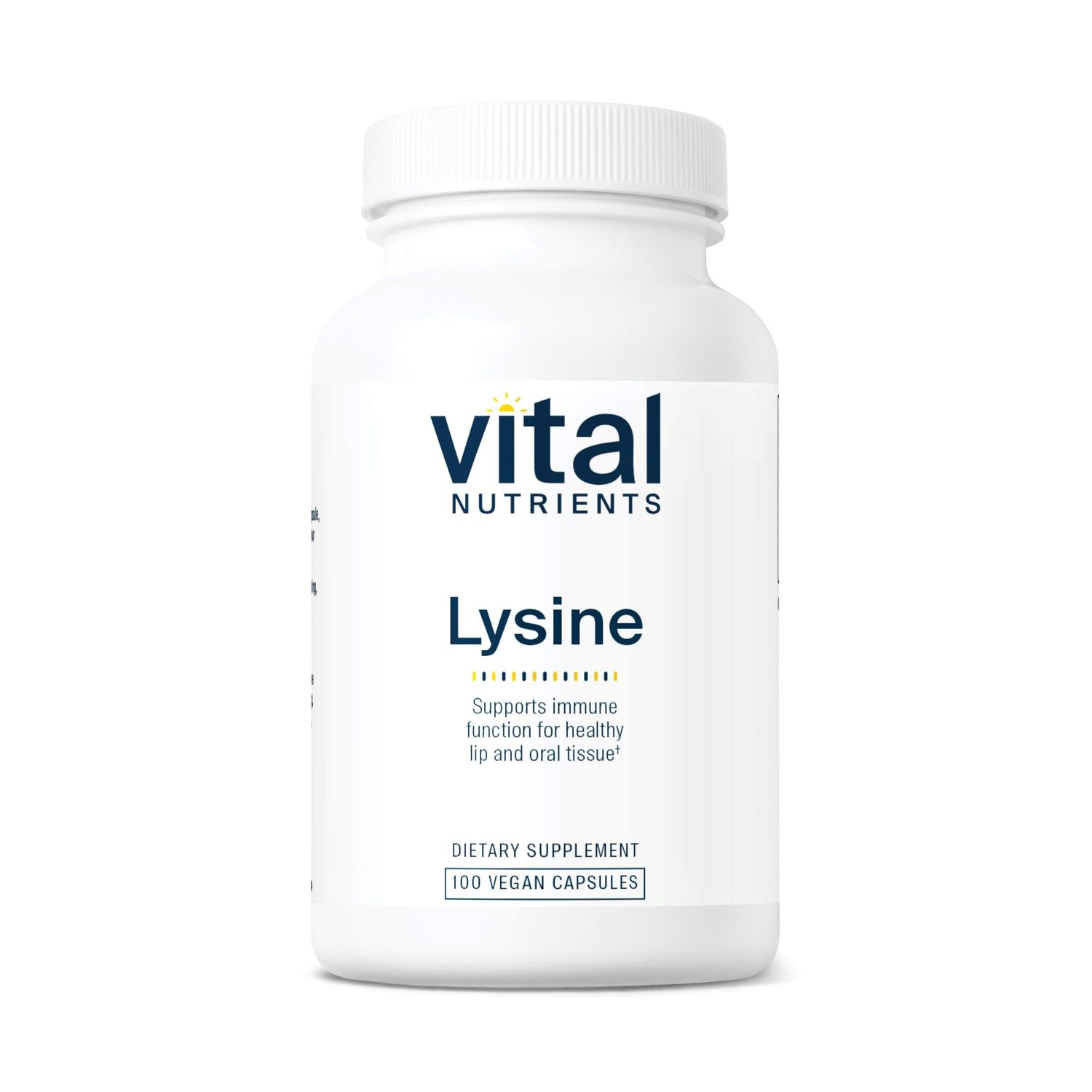 Vital Nutrients Lysine | Lysine Supplement Supports Healthy Lip and Oral Tissue | Immune Support Supplement Promotes Calcium Absorption | Gluten, Dairy, Soy Free | Non-GMO | 100 Capsules