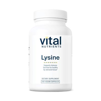 Vital Nutrients Lysine | Lysine Supplement Supports Healthy Lip and Oral Tissue | Immune Support Supplement Promotes Calcium Absorption | Gluten, Dairy, Soy Free | Non-GMO | 100 Capsules