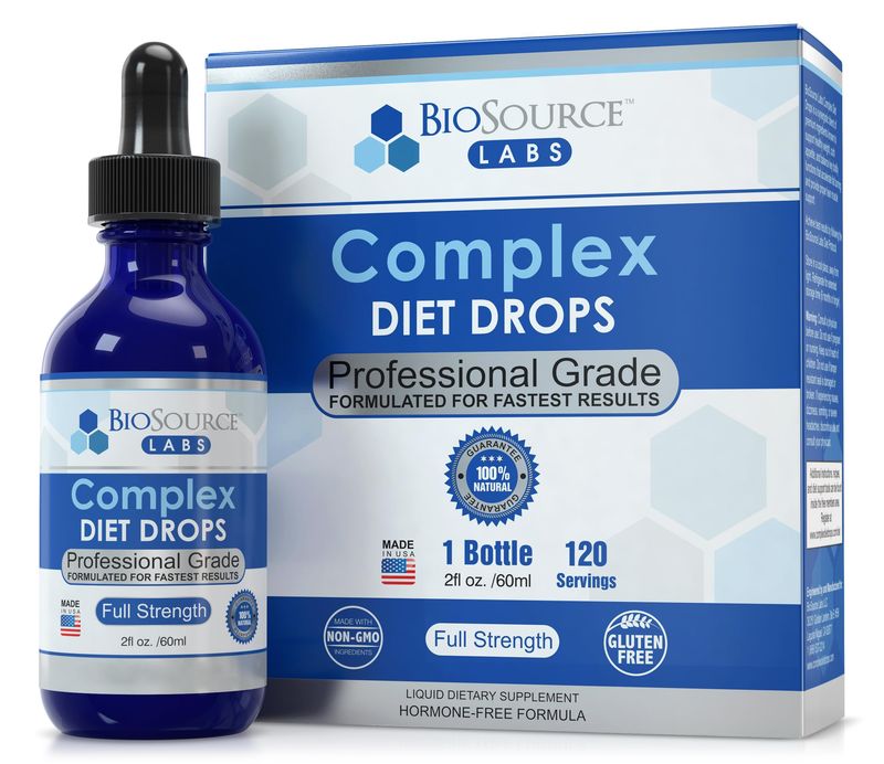 BioSource Labs Complex Diet Drops - Best Natural Drops for Men and Women (1 Bottle, 2 fl oz) - 30 Day Supply