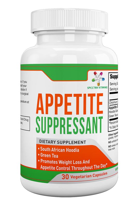 Appetite Suppressant 30 Capsules - S. African Hoodia and Green Tea Extract Control Appetite, Support Weight Loss, Increase Energy and Metabolism, Made in USA