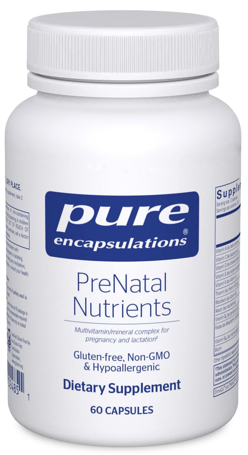 Pure Encapsulations PreNatal Nutrients - for Pregnancy &amp; Lactation - Aids Energy &amp; DNA Development* - with Folate, Choline &amp; Iron - Gluten Free &amp; Non-GMO - 60 Capsules