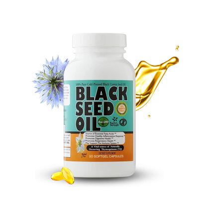 30 Days Thymoquinone Pure Turkish Black Seed Oil - Antioxidant Non GMO Cold Pressed Gel Capsules - Kalonji Cumin Seed Oil softgel - Nigella Sativa - 90 Blackseed TQ Caps Sweet Sunnah