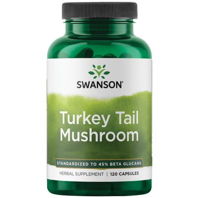 Swanson Turkey Tail Mushroom - Herbal Supplement - Natural Formula - (120 Capsules, 500 mg)