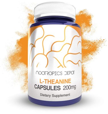 Nootropics Depot L-Theanine Capsules 200mg (90 Count) | Promotes Relaxation | Supports Healthy Stress Levels + Sleep Cycles | Promotes Cognitive Function + Focus | Amino Acid Supplement