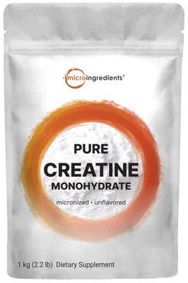 Creatine Monohydrate Powder 1 kg (2.2 Lbs), 5000mg Per Serv, Micronized Creatine Powder, Unflavored, Pure, No Filler, Keto &amp; Vegan Friendly, Easy Dissolve Pre Workout Creatine for Women and Men