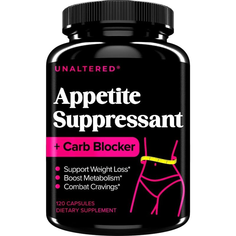 UNALTERED Appetite Suppressant for Women - Helps Manage Cravings, Promotes Fullness, &amp; Supports Weight Loss - Natural Dietary Supplement with Chromium Picolinate &amp; Glucomannan - 120 Vegan Capsules