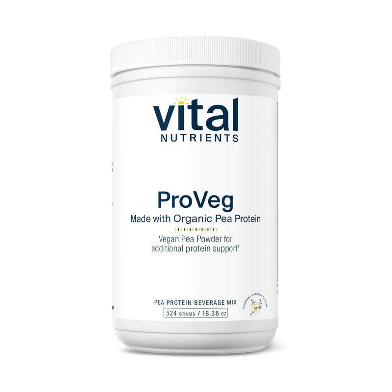 Vital Nutrients ProVeg Organic Pea Protein 524g | Vegan Pea Protein Powder | 23g Protein per Serving | Natural Vanilla Flavor | Gluten, Dairy, Soy Free | Non-GMO | 16 Servings