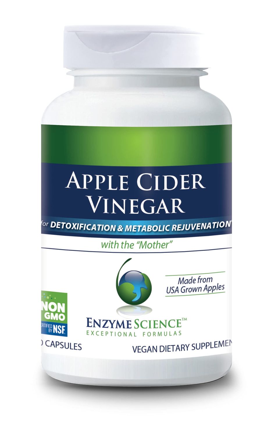 Enzyme Science Apple Cider Vinegar, 60 Capsules - Organic ACV Supplement, for Digestive Health