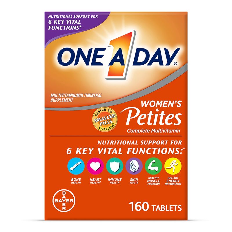 One A Day Womens Petites Multivitamin,Supplement with Vitamin A, C, D, E and Zinc for Immune Health Support, B Vitamins, Biotin, Folate (as folic acid) &amp; more,Tablet, 160 count