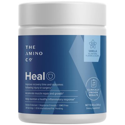 The Amino CO - Heal - Post Workout Recovery Drink with Pure Eaa Amino Acid Formula -Creatine Monohydrate Powder for Efficient Muscle Repair, Vegan, and Keto-Friendly with Vanilla Flavor - 10.58oz.