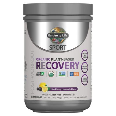 Garden of Life Sport Vegan Organic Plant Based Post Workout Muscle Recovery Powder for Men &amp; Women - BlackBerry Lemonade 30 Servings, 100mg Magnesium, Antioxidants, Supplements, 15.7 Oz