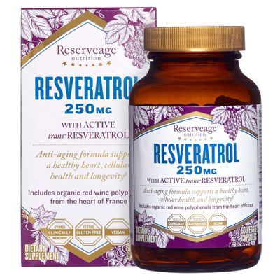 Reserveage Beauty Resveratrol 250 mg - Best Trans-Resveratrol - Vegan Antioxidant Supplement for Cellular &amp; Heart Health - Aids Healthy Aging &amp; Immune Health - 60 Vegetable Capsules (60 Servings)