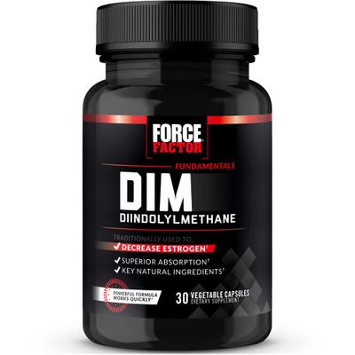 Force Factor DIM Pills to Decrease Estrogen in Men, Diindolylmethane Supplement with Key Natural Ingredients and Superior Absorption, Diindolylmethane 300mg, Works Fast, 30 Capsules