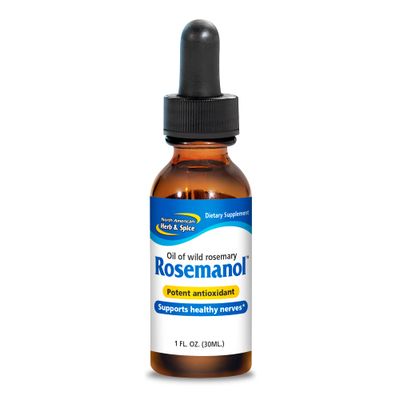 North American Herb &amp; Spice Rosemanol - 1 fl. oz. - Wild Rosemary Oil - Supports Healthy Nerves, Potent Antioxidant - Non-GMO - 120 Servings